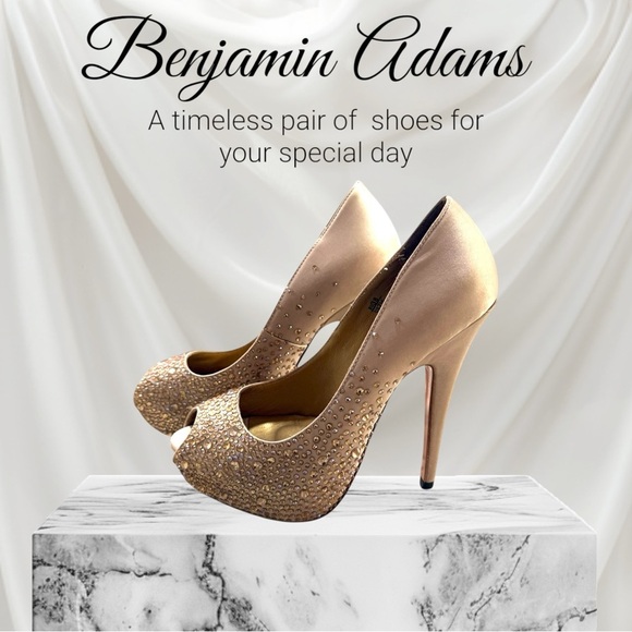 Benjamin Adams London Platform Bridal Heels Pump -Size 7.5 or 38 - Picture 1 of 14